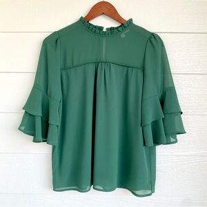 Monteau Los Angeles Women’s Green Blouse Size M